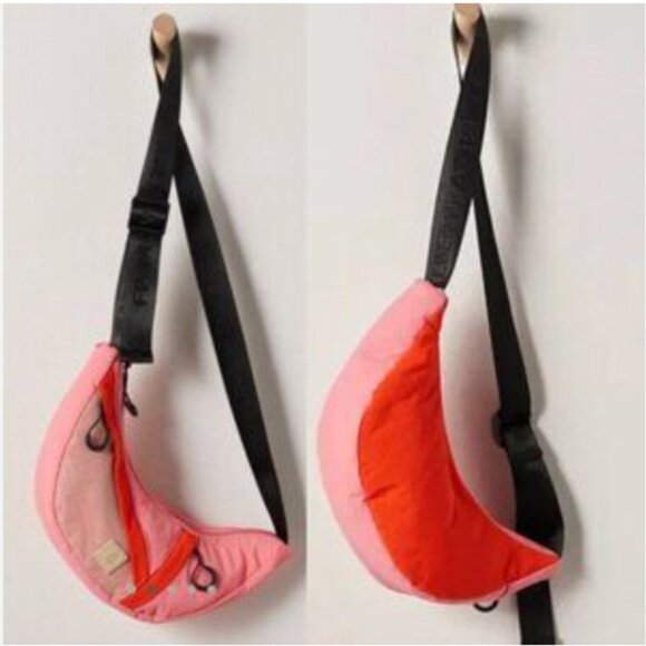 Free People NWT Nylon Sling Travel Pink Belt Bag - Picture 1 of 4